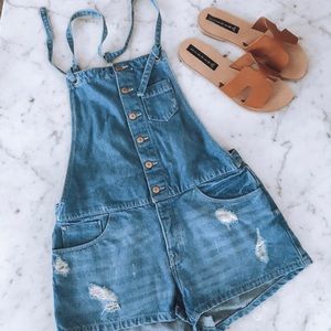 Zara | TRF Vintage Denim Overall Short S